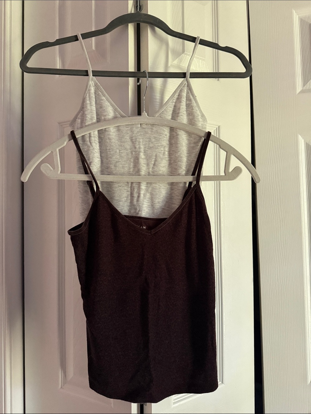 American Eagle Outfitters Brown and cream V-Neck Spaghetti Strap Camisole